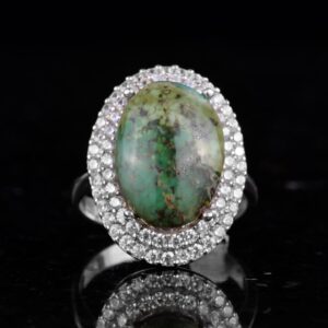 Gerçek Arizona Turkuaz Taşı Kadın Yüzüğü, 925 Ayar Gümüş Kadın Yüzüğü - Görsel 6