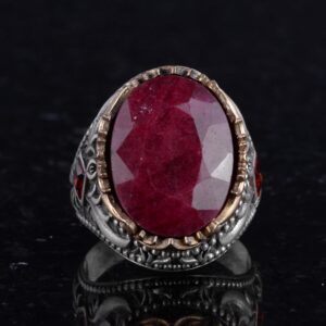 Gerçek Doğal Taş Yüzük - El Yapımı 925 Ayar Gümüş Yüzük - El Yapımı Yüzük (Yakut) - Görsel 5