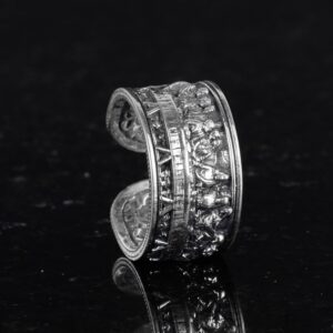 Leonardo Son Akşam Yemeği İsa Yüzük - 925 Ayar Gümüş El Yapımı Yüzük - Görsel 6