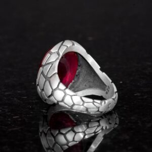 Gerçek Doğal Yıldız Yakut Taşlı Yüzük, 925 Ayar Sert Gümüş Yüzük, El Yapımı Erkek Yüzüğü - Görsel 6