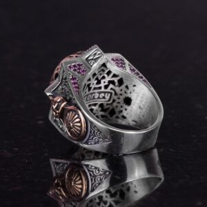 David Yıldızı Erkek Yüzüğü, Süleyman Yüzüğü, 925 Ayar Gümüş Yüzük Erkekler İçin - Görsel 6