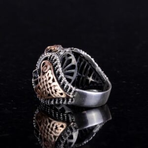 Gerçek Doğal Oniks Taş Yüzük, 925 Ayar Katı Gümüş Erkek Yüzüğü - Görsel 7