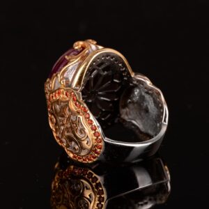 Gerçek Doğal Yakut Taşlı Yüzük, Kral Yüzüğü, 925 Ayar Gümüş Yüzük - Görsel 7