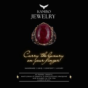 Denizci Çapa Gümüş Yüzük, Doğal Taş Yüzük, 925 Ayar Sterlin Gümüş Yüzük (Yakut) - Görsel 4