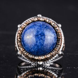 Gerçek Doğal Taş El Yapımı Yüzük - 925 Ayar Gümüş Yüzük (Lapis Lazuli) - Görsel 4