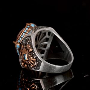 Gerçek Doğal Pietersite Taşlı Yüzük, El Yapımı Yüzük, 925 Ayar Gümüş Yüzük Erkekler İçin - Görsel 7