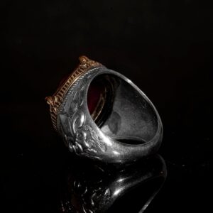 925 Ayar Gümüş Erkek Yüzük – Yıldız Yakut (Star Ruby) Taşlı Özgün El Yapımı Model - Görsel 7