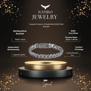 925 Ayar Gümüş Erkek Bilezik - El Yapımı Dokulu Zincir Bilezik - Görsel 2