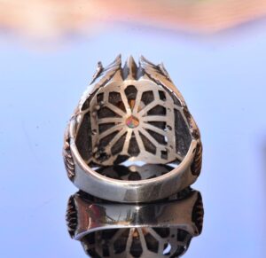 El Yapımı Sultanite Taşlı Yüzük, Gümüş Erkek Yüzüğü, Kartal Tasarımı - Dönüşüm ve Özgürlüğün Sembolü - Görsel 8