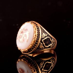 925 Ayar Gümüş Yüzük - Sembol Yüzükler - Erkek Yüzükleri (Çift Başlı Kartal) - Görsel 5