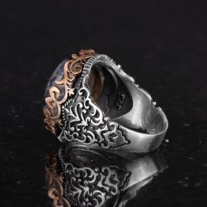 Gerçek Doğal Taş El Yapımı Yüzük - 925 Ayar Gümüş El Yapımı Yüzük - Şık Farklı Yüzük (Pietersite) - Görsel 7