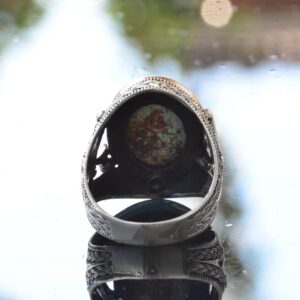 Gerçek Doğal Taş Erkek Yüzük, Kılıç Yüzüğü, 925 Ayar Gümüş Erkek Yüzük (Turkuaz) - Görsel 7