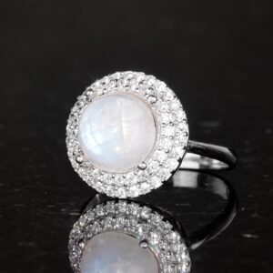 Gerçek Doğal Aytaşı Kadın Yüzük - 925 Ayar Gümüş Şık Tasarım - Görsel 5