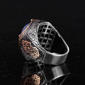 Chalcedon Taşlı Yüzük - 925 Ayar Gümüş Yüzük - Görsel 7