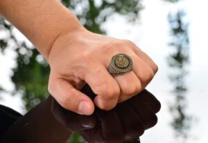 Arap Hat Sanatı, Tevhid Yüzüğü, İslami Erkek Yüzüğü, Dinî Yüzük, 925 Ayar Gümüş Yüzük - Görsel 4