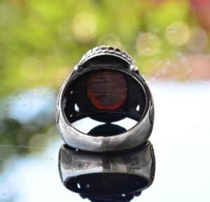 925 Ayar Katı Gümüş Yüzük, Süleyman Yüzüğü, Erkekler için Dini Takı, Baykuş Yüzüğü - Görsel 8