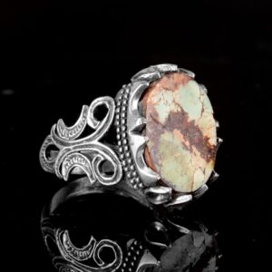 Gerçek Doğal Arizona Turkuaz Taş Yüzük, El Yapımı Takı, 925 Ayar Gümüş Yüzük - Görsel 4