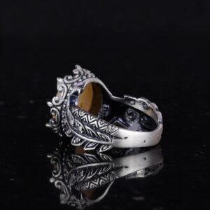 Gerçek Doğal Taş Yüzük - El Yapımı 925 Ayar Gümüş Takı (Sarı Safir) - Görsel 6
