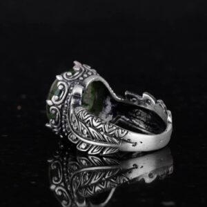 Gerçek Doğal Taş Yüzük - El Yapımı 925 Ayar Gümüş Takı (Zümrüt) - Görsel 7