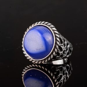 Erkekler için 925 Ayar Gümüş Yüzük ile Doğal Druzy Kuvars Taş - Görsel 4