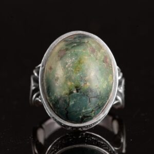 El Yapımı Doğal Arizona Turkuaz Taşlı Yüzük - 925 Ayar Gümüş Yüzük Erkekler İçin - Stil-3 - Görsel 4