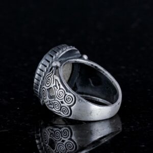 Safir Doğal Taş Yüzük, 925 Ayar Gümüş Erkek Yüzük, Mavi Safir Taşlı Gümüş Yüzük - Görsel 5