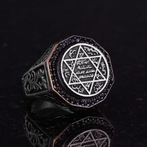 Süleyman Mühürü Gümüş Yüzük - 925 Ayar Gümüş Yüzük, Davut Yıldızı Gümüş Yüzük - Görsel 4