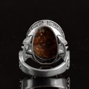 El yapımı Doğal Arizona Turkuaz Taş Yüzük - 925 Ayar Sert Gümüş Yüzük Erkekler İçin - Farklı Yüzük (Stil-2) - Görsel 7