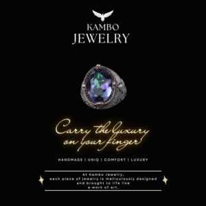 925 Ayar Gümüş Yüzükler Premium Üretilmiş Taşlarla (Mistikal Topaz Üretilmiş Taşı) - Görsel 6