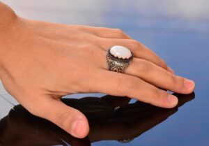 Gerçek Doğal Avustralya Opal Taşlı Yüzük, 7.55 Karat, Kral Yüzüğü, Sterlin Gümüş Yüzük, Nişan Yüzüğü - Görsel 6