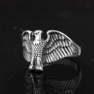 Gümüş Erkek Yüzüğü, Kartal Yüzüğü, Kuş Yüzüğü - Görsel 4