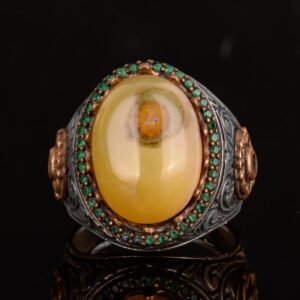 Gerçek Doğal Akik Taşlı Erkek Yüzüğü, Sultan Yüzüğü, 925 Ayar Gümüş Yüzük - Görsel 6