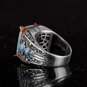 Gerçek Doğal Taş Yüzük - 925 Ayar Gümüş Yüzük (Amazonit) - Görsel 7