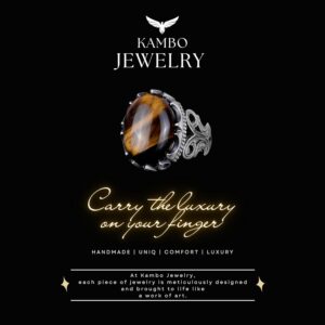 925 Ayar Katı Gümüş Erkek Yüzük - Doğal Taş Seçenekleriyle (Kaplan Gözü) - Görsel 7