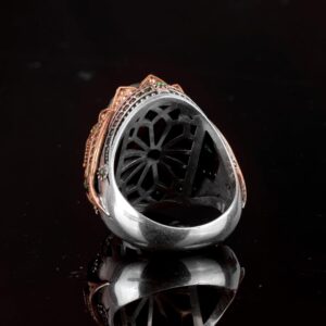 Gerçek Doğal Arizona Turkuaz Taşlı Yüzük - 925 Ayar Gümüş Erkek Yüzük - Görsel 7