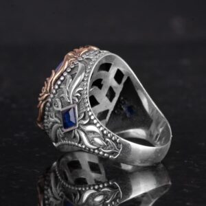 Gerçek Doğal Taş Yüzük - 925 Ayar Gümüş El Yapımı Yüzük (Lapis Lazuli) - Görsel 7