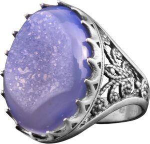 Sterling Gümüş Erkek Yüzük Drusy Kuvars Doğal Taş - Görsel 1