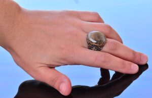 Gerçek Doğal Safir Taş Yüzük, Denizci Yüzüğü, 14.25 Karat, Çapa Yüzüğü, Gümüş Sterling - Görsel 6