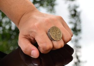 925 Ayar Gümüş Kral Süleyman Yüzüğü, Davut Yıldızı & Güç Mührü, Kabbala İlhamlı Büyük Yüzük - Görsel 8