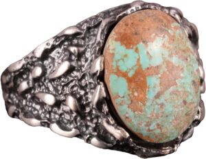 Gerçek Doğal Arizona Turkuaz Taş Yüzük, Erkekler İçin Hediye, 925 Ayar Gümüş Yüzük, Minimalist Yüzük