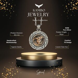 925 Ayar Gümüş Erkek Kolye - Hayvan Temalı, Gotik Temalı Takı (Medusa) - Görsel 3