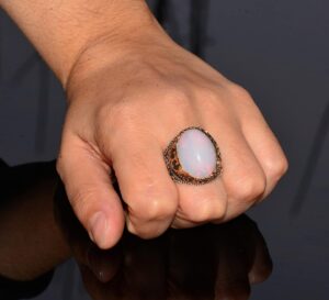 Avustralya Opali Gerçek Doğal Taş Yüzük - 10.00 Karat - Erkek Yüzüğü - 925 Ayar Gümüş Yüzük - Görsel 7