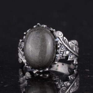 Gerçek Doğal Pirit Taşı ile Vintage Bohem Tasarımlı Gümüş Kadın Yüzüğü - Görsel 6