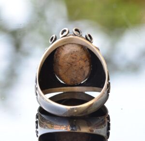 Gerçek Arizona Turkuaz Taşlı Yüzük - Erkekler için Sterlin Gümüş Yüzük - Görsel 8