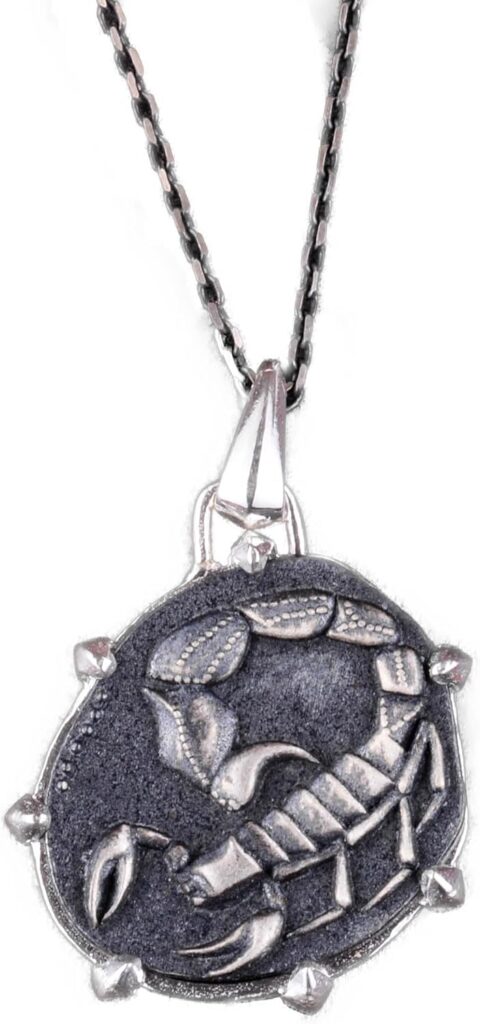 925 Ayar Gümüş Tasarım Kolye Ucu - Burç Kolyesi - El Yapımı Kolye (Akrep) - Görsel 1