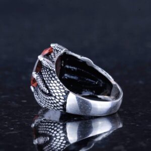 Sterling Gümüş Pençe Yüzük - Oluşturulmuş Yapay Sultanit Taşı ile El Yapımı Yüzük, Terazi Denge ve Uyum için - Görsel 7