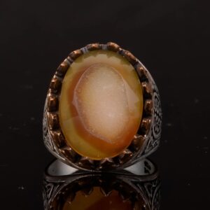 Erkekler için Gerçek Druzy Kuvars Doğal Taş ile Tasarlanmış Gümüş Yüzük - Görsel 3