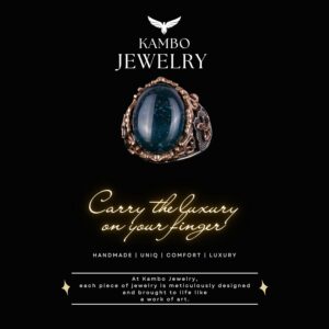 Denizci Çapa Gümüş Yüzük, Doğal Taş Yüzükler için Erkekler, 925 Ayar Gümüş Yüzük, (Yeşil Kan Taşı) - Görsel 3