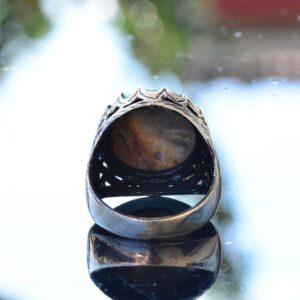 Doğal Turkuaz Taş Yüzük, Sanatsal Tasarım - 925 Ayar Gümüş Erkek Yüzüğü, El Yapımı Şıklık - Görsel 7