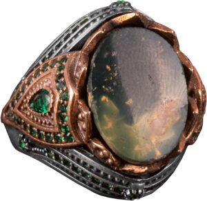 Gerçek Doğal Arizona Turkuaz Taşlı Yüzük - 925 Ayar Gümüş Erkek Yüzük